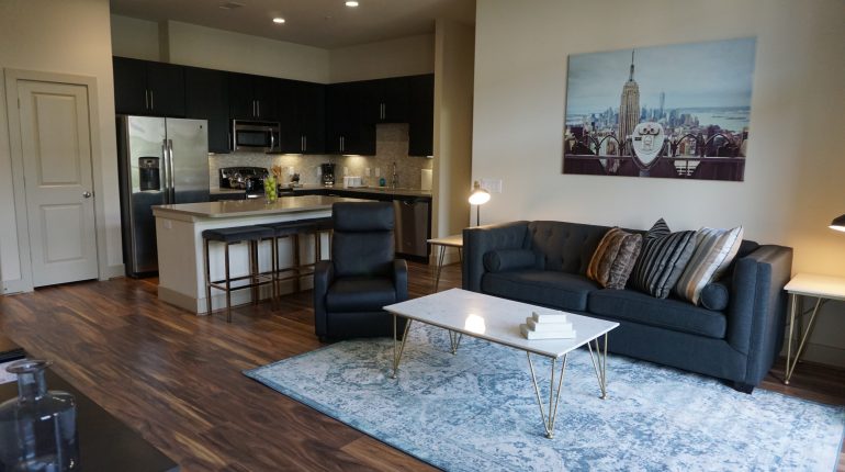 Living Room from the New York Design at Premier Patient Housing.