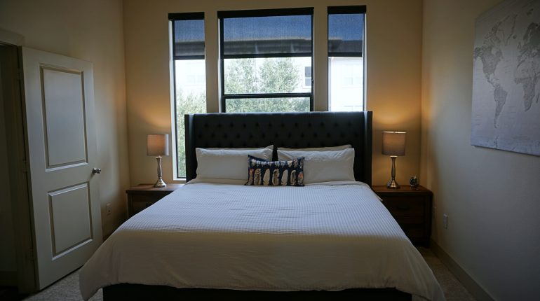 Master bedroom from the New York Design at Premier Patient Housing.