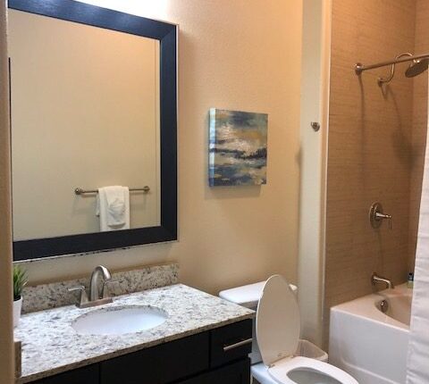 Full bathroom from the Florida Design at Premier Patient Housing.