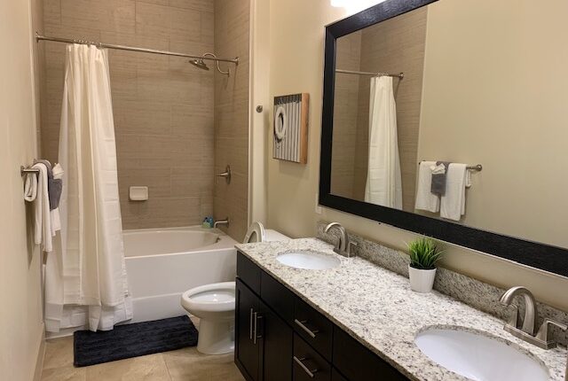 Full bathroom from the South Carolina Design at Premier Patient Housing.