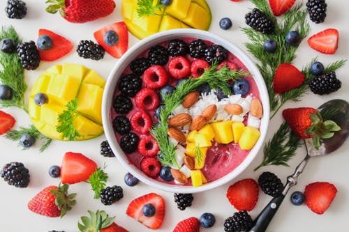 Acai bowl with fruits.