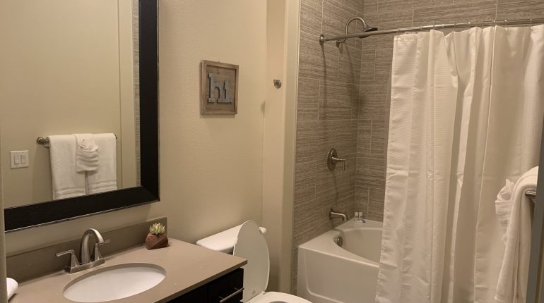 Full bathroom from the Montana Design at Premier Patient Housing.