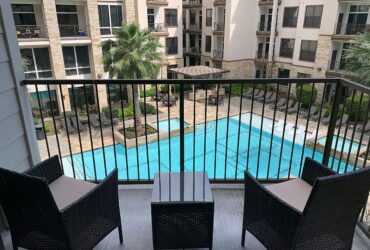 Balcony view from the California design at Premier Patient Housing.