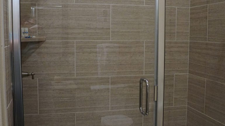 Master shower from the Ohio design at Premier Patient Housing.
