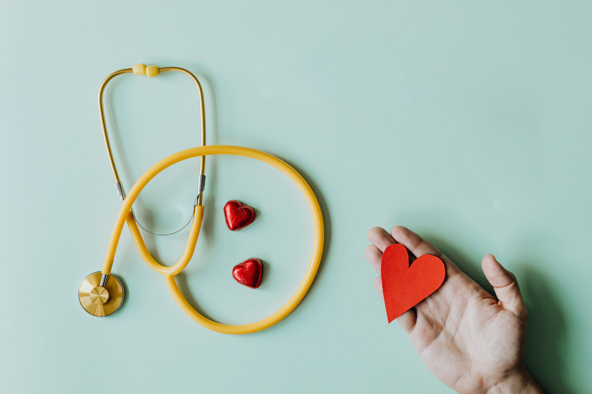 paper heart and stethoscope 