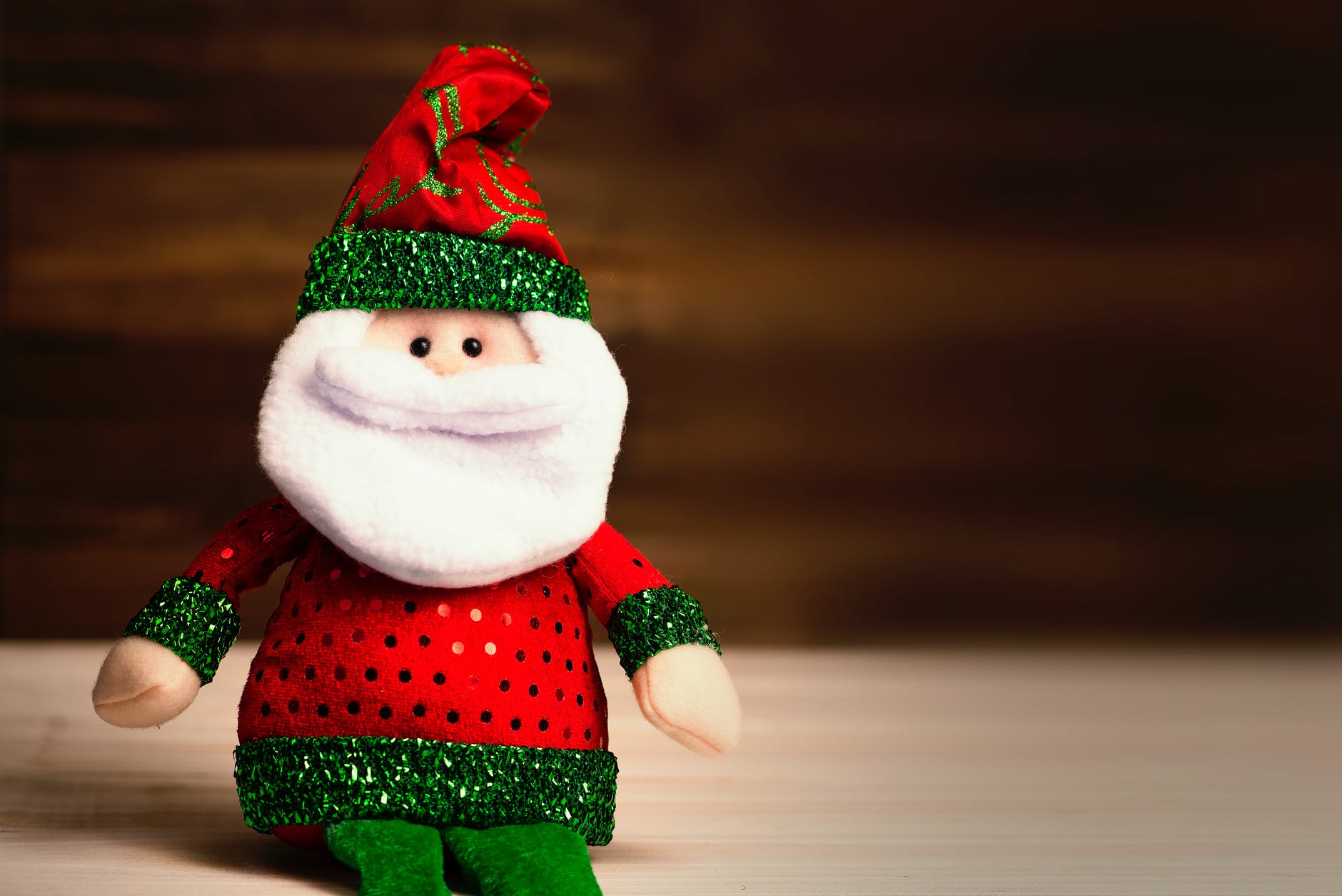 holiday santa stuffed toy 