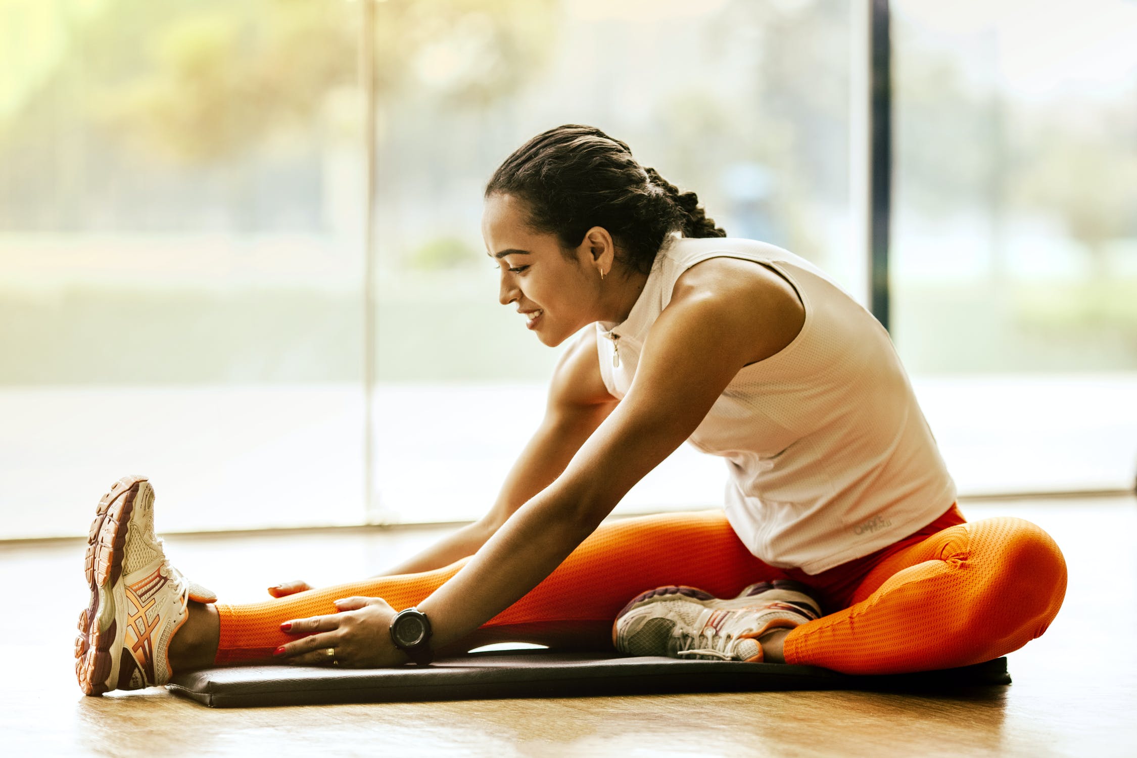 woman stretching